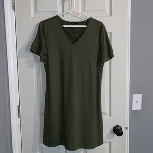 Olive Green mid length dress